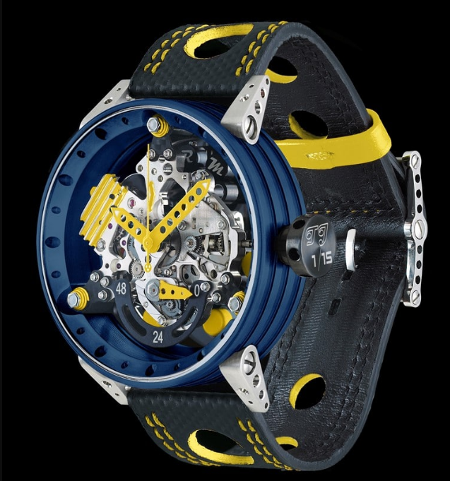 Review High Quality B.R.M Replica Watches For Sale BRM R50-VT-TJ blue PVD titanium yellow